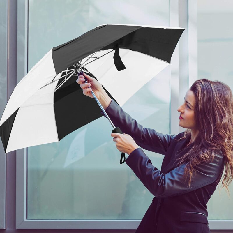 logo automatic windproof compact parasol