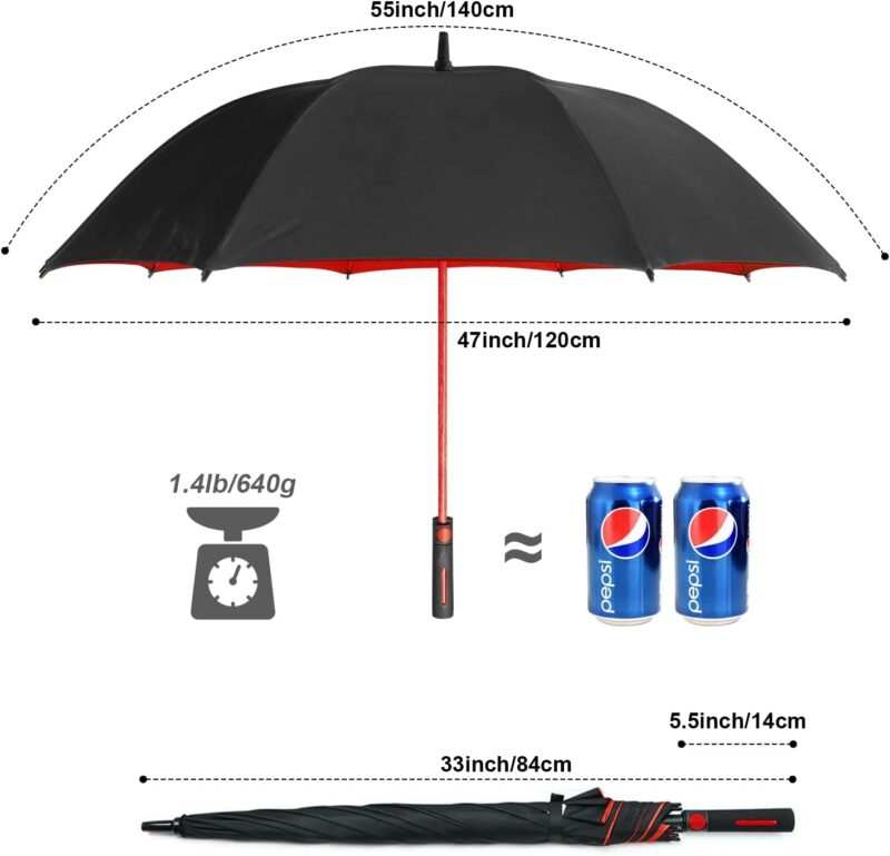 55 inch automatic uv protection double canopy oversized golf umbrella