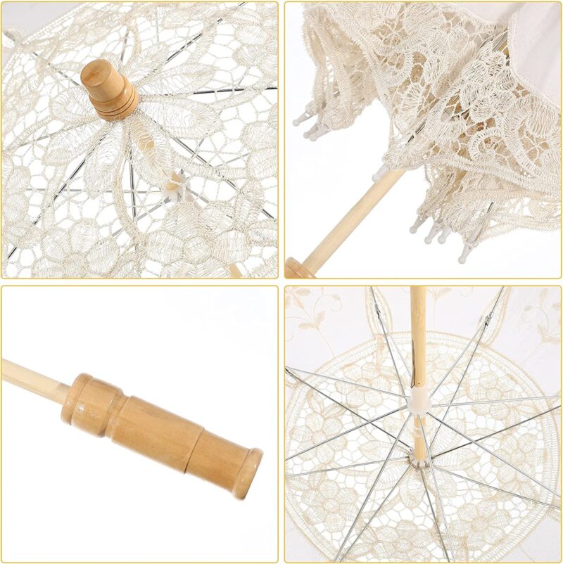 44cm lace umbrella paper umbrellas for decorations bridal umbrella wooden handle parasol for weddings parties outdoo