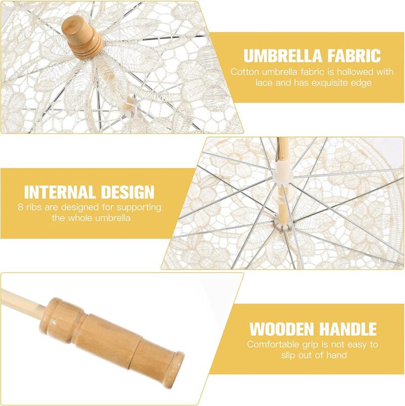 44cm lace umbrella paper umbrellas for decorations bridal umbrella wooden handle parasol for weddings parties outdoo