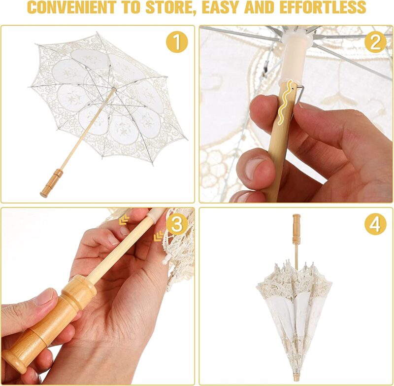 44cm lace umbrella paper umbrellas for decorations bridal umbrella wooden handle parasol for weddings parties outdoo