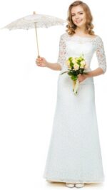 44cm lace umbrella paper umbrellas for decorations bridal umbrella wooden handle parasol for weddings parties outdoo