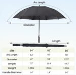 62 inch automatic windproof oversized golf umbrella