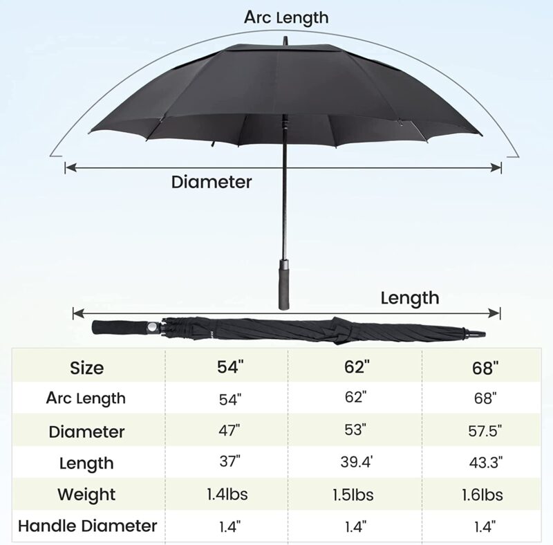 62 inch automatic windproof oversized golf umbrella