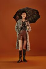 colored enamel peacock long handle umbrella