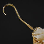 rice white edge bent double umbrella