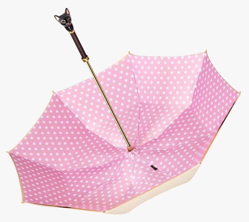 black pink long handle umbrella