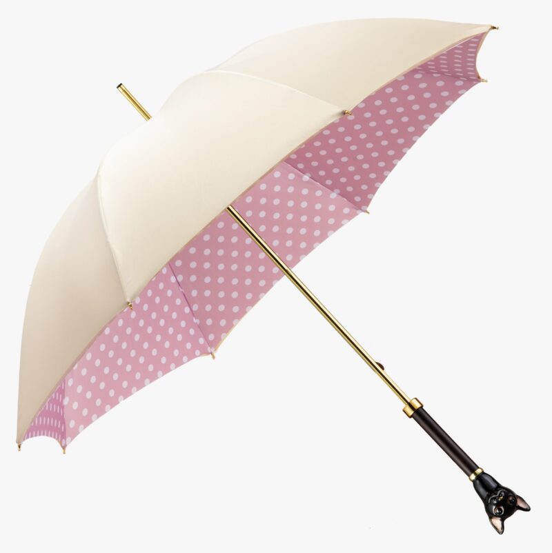 black pink long handle umbrella