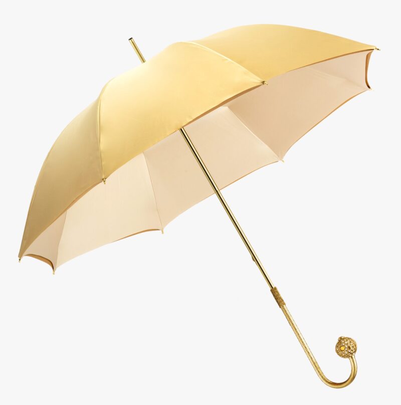 moon yellow bend long handle umbrella