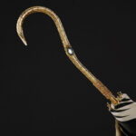 heart shaped 2 diamond question mark double layer umbrella with curved handle