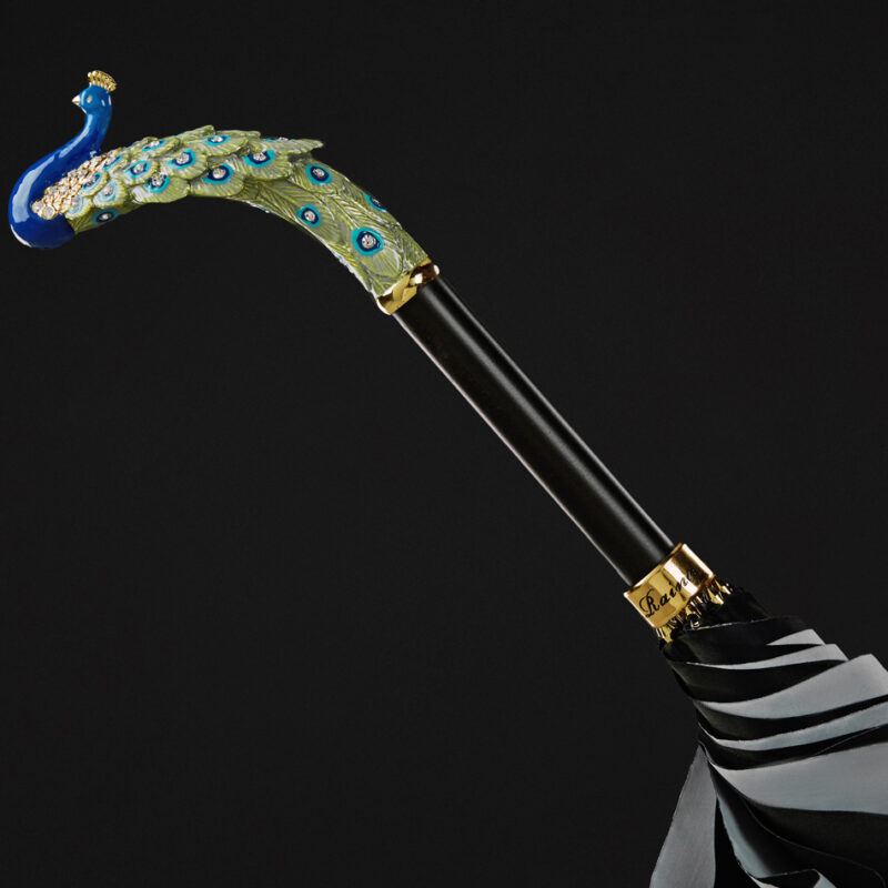 colored enamel peacock long handle umbrella