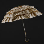 rice white edge bent double umbrella