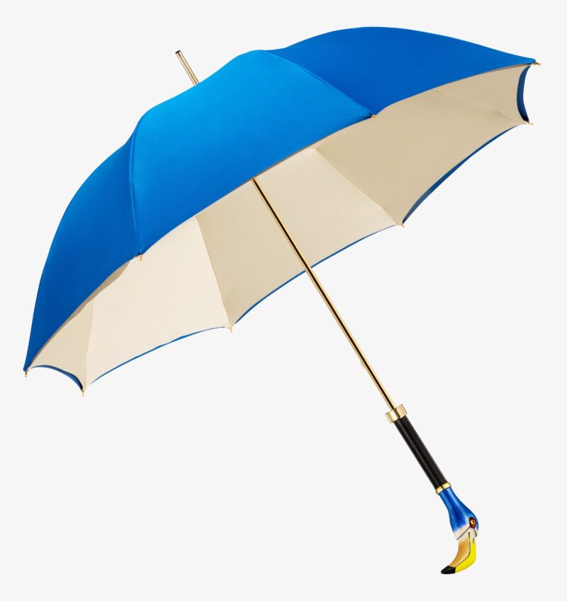 flamingo sapphire blue long handle umbrella