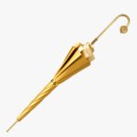 moon yellow bend long handle umbrella