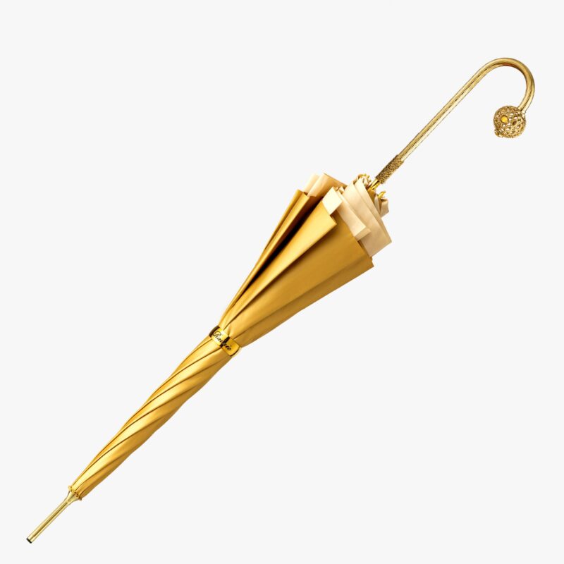 moon yellow bend long handle umbrella