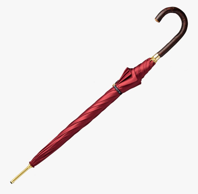 crimson lips red cherry wood long handle umbrella