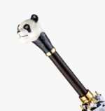 panda white polka dot long handle umbrella