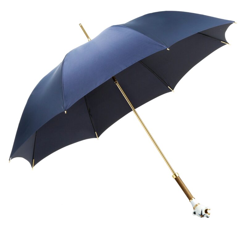 azure blue snow leopard long handle umbrella
