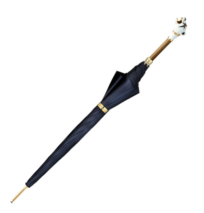 azure blue snow leopard long handle umbrella