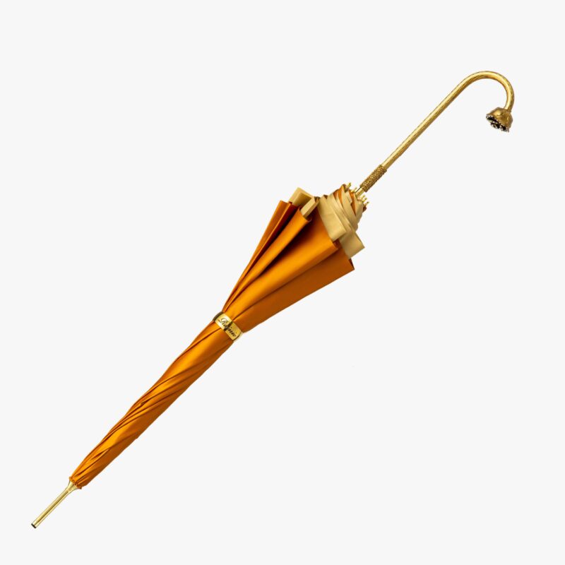 deciduous yellow curved rose long handle umbrella